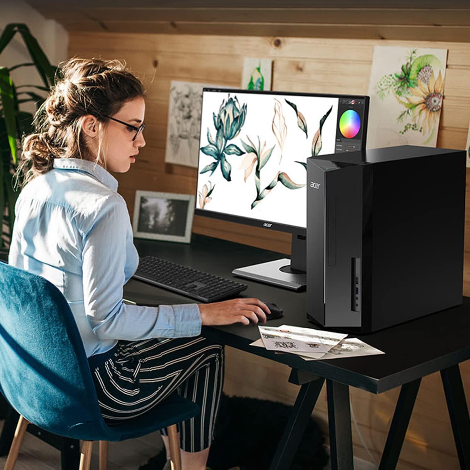 Acer Aspire TC-1760-UA92 Desktop on a desk