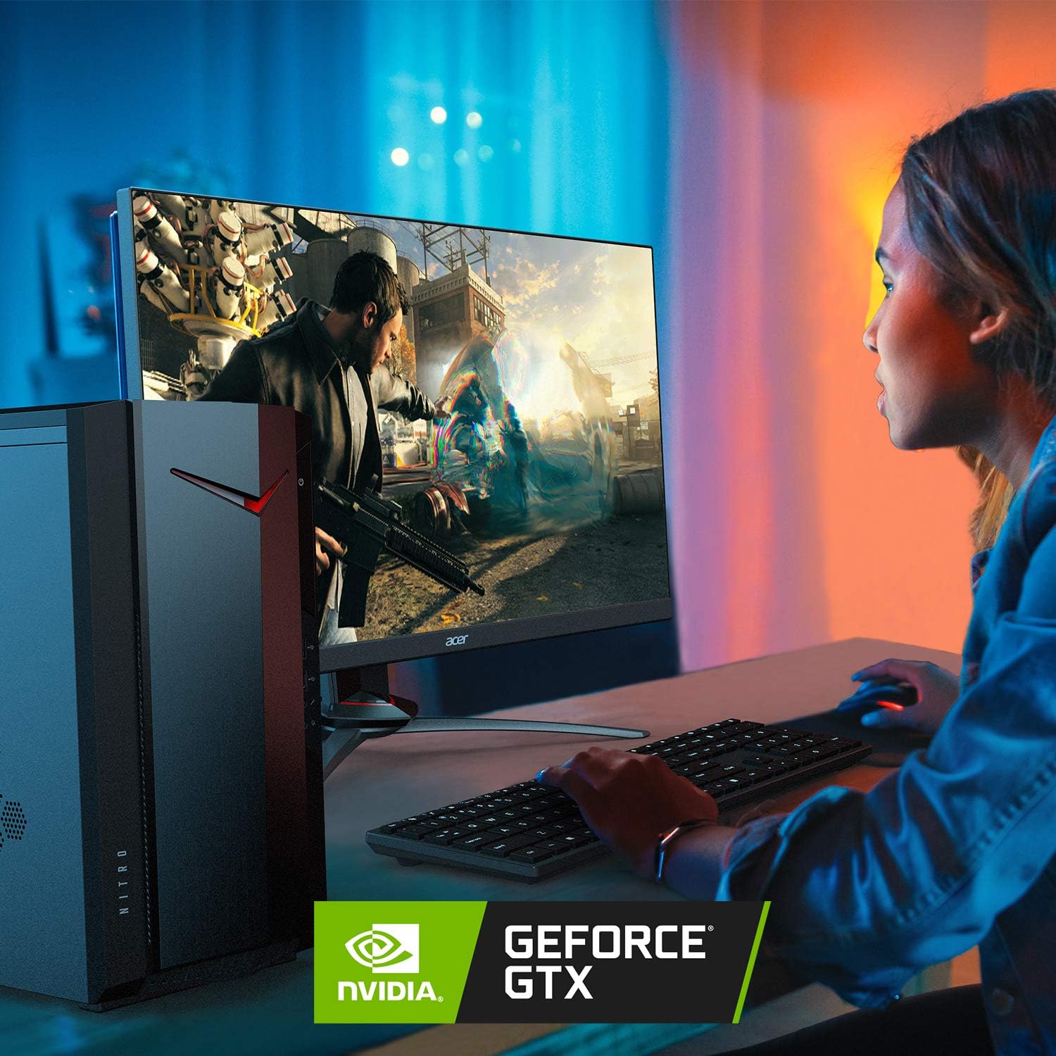 Acer Nitro 50 N50-640-UA91 Desktop on desk