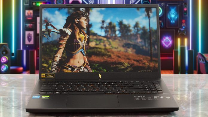 Acer Nitro V (ANV15-52-76NK) laptop on a desk