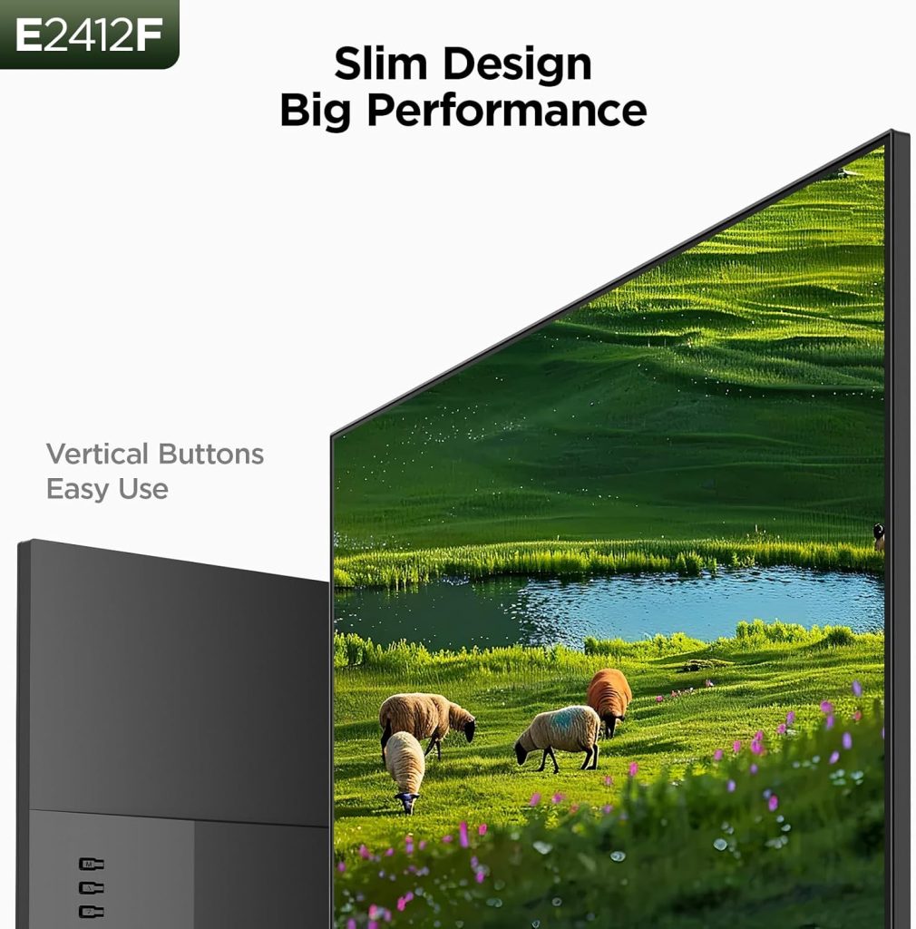 KOORUI E2412F Monitor side view and bezel