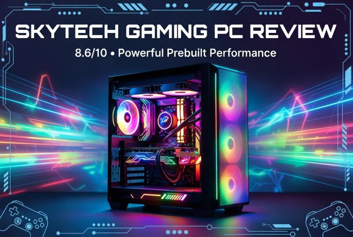 Skytech Gaming PC with RGB lights emerging from it
