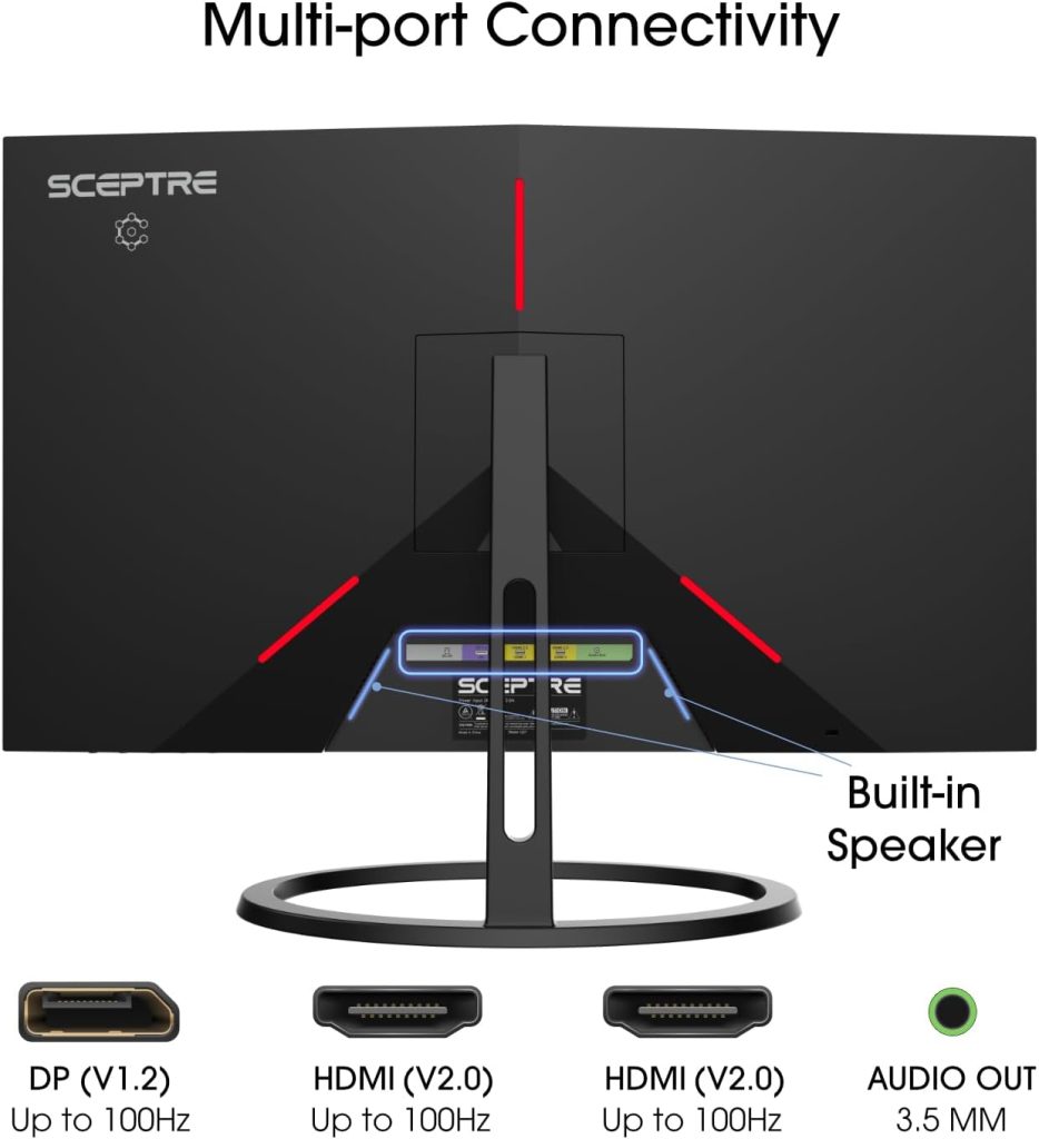 Sceptre (E275W-QPT) Monitor ports